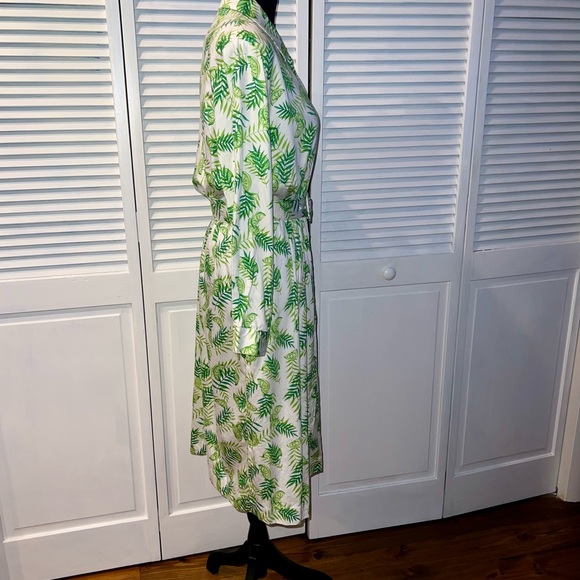 70-90s Tanner Green Lime Print Dress With Belt - Picture 3 of 11